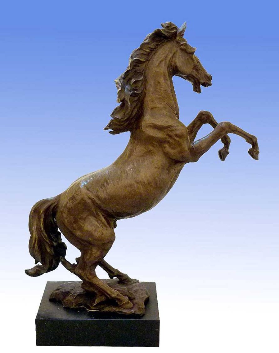 Miguel Fernando Lopez (Milo) Large Dynamic Bronze Sculpture - Wild Stallion - Signed Milo Animal Sculptures