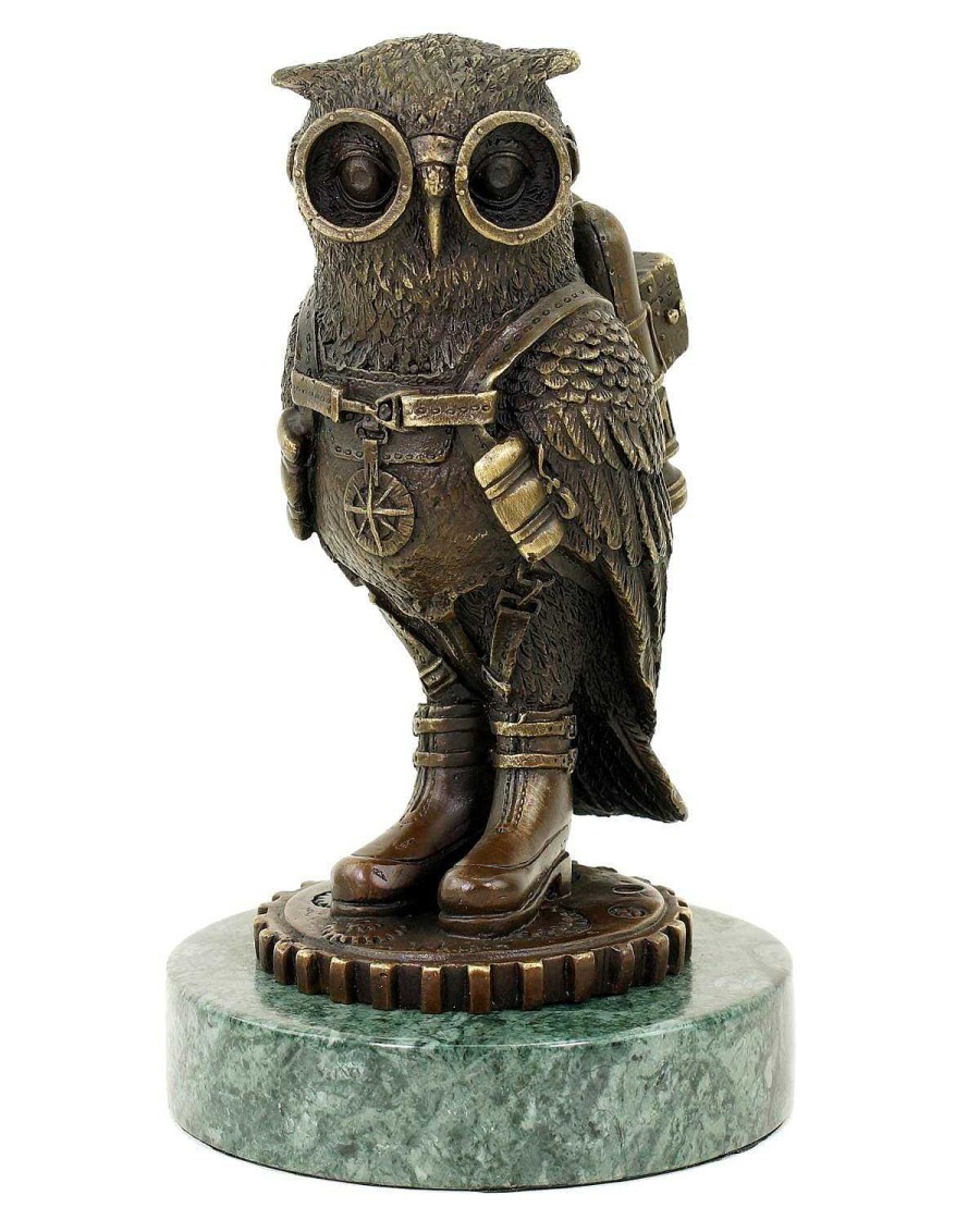 Martin Klein Steampunk Owl / Eagle Owl / Bird - Animal Figurine - Signed M. Klein Animal Sculptures