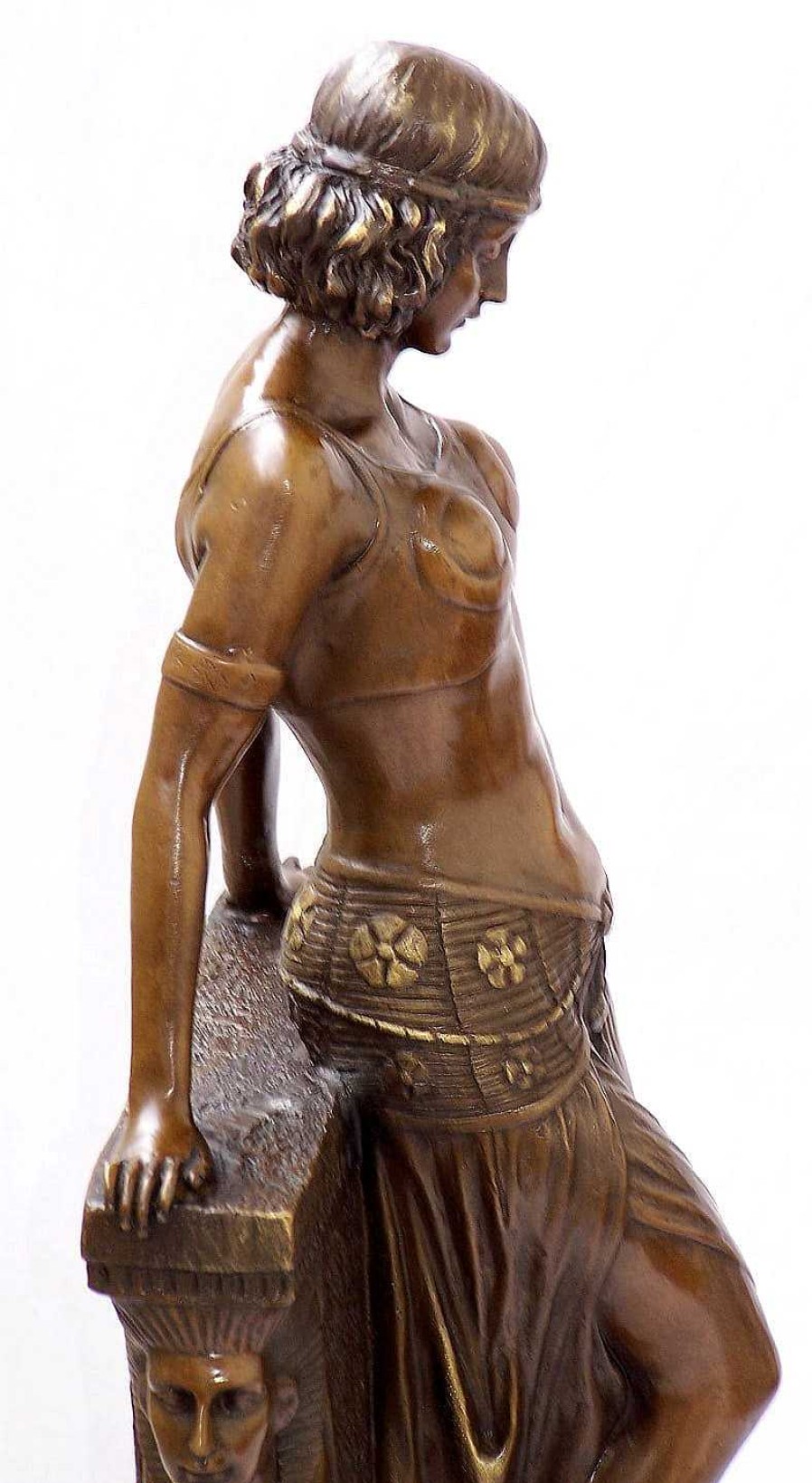 Miguel Fernando Lopez (Milo) Art Deco Bronze Egyptian Girl On Marblebase Signed Milo Erotic Nudes - Vienna Bronze