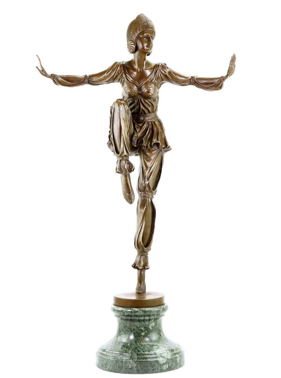 Demétre Haralamb Chiparus Art Deco Bronze Sculpture - Revue Dancer - Signed Chiparus Art Deco Figurines