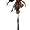 Kunst & Ambiente Fairy Bronze - Playing Bronze Fairy - Sign. Cesaro Art Nouveau Statues