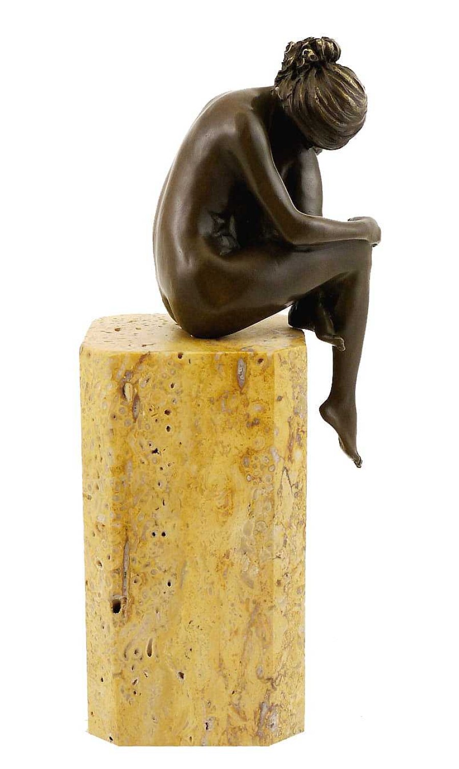 Miguel Fernando Lopez (Milo) Bronze Statue - Woman Deep In Thought - On Marble Signed Milo Contemporary Art