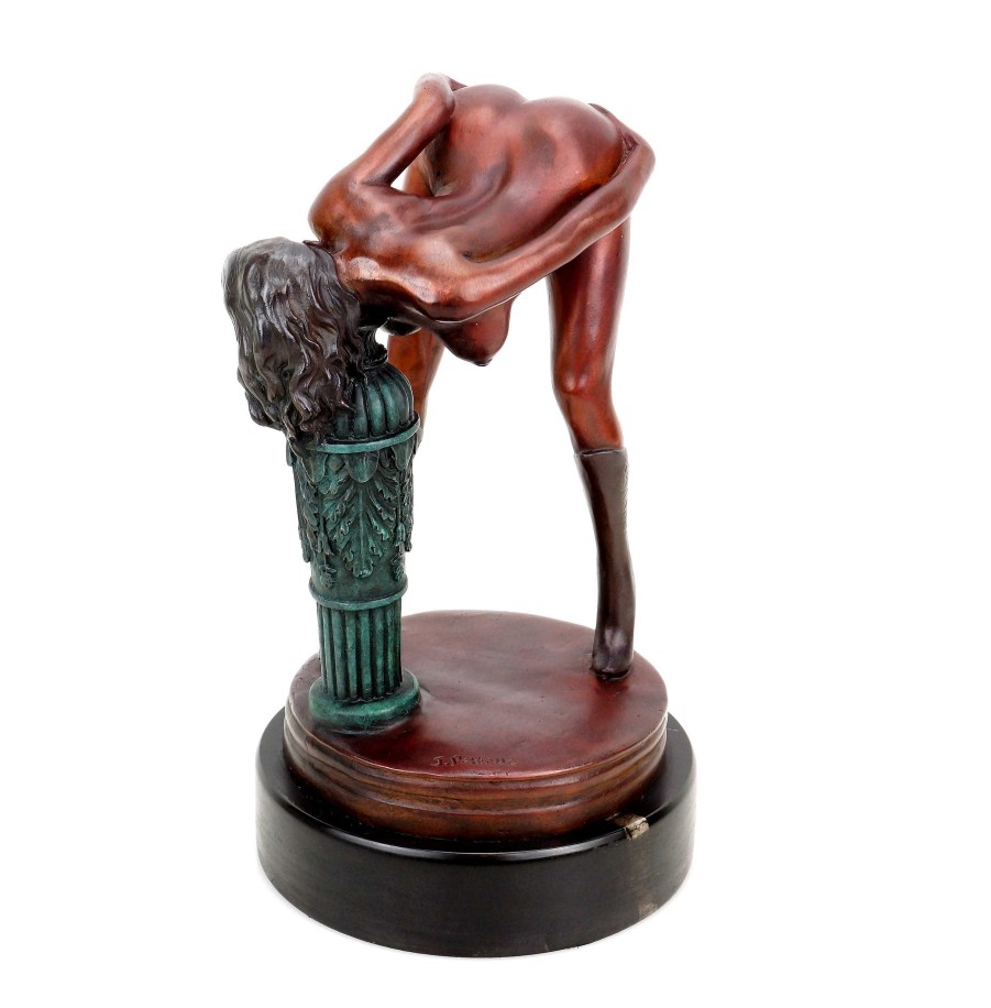 Kunst & Ambiente Erotic Girl Lola In High Heels - Signed J. Patoue - Erotic Figurine Erotic Nudes - Vienna Bronze