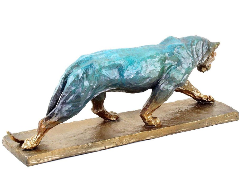 Rembrandt Bugatti Walking Panther - Signed Bugatti - Limited Bronze Sculpture Animal Sculptures