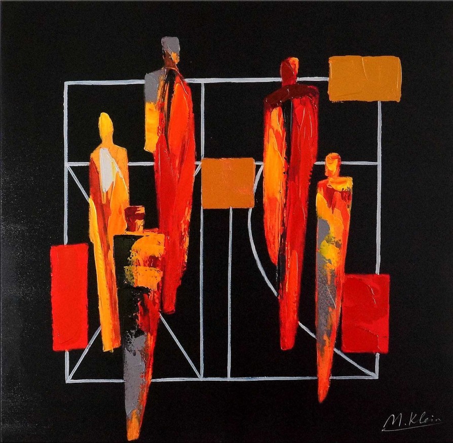 Martin Klein Abstract Acrylic Painting - In Company - Martin Klein Oil Painting