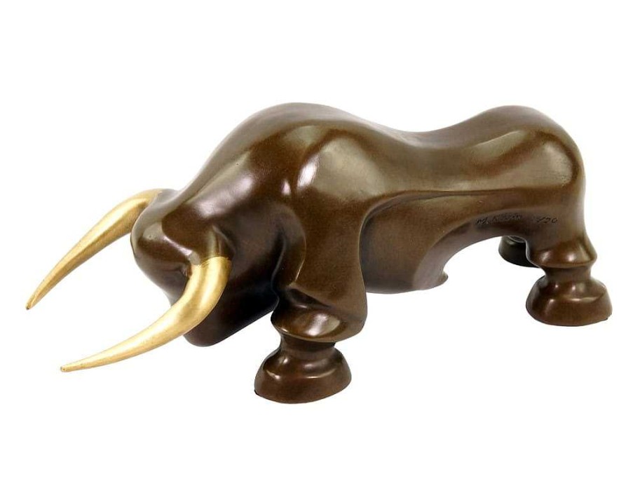 Martin Klein Limited Bronze Statue - Modern Bull Sculpture By Martin Klein Contemporary Art