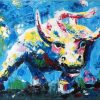 Kunst & Ambiente Bull Goes Wild - Abstract Bull - Acrylic Painting On Canvas Acrylic Painting