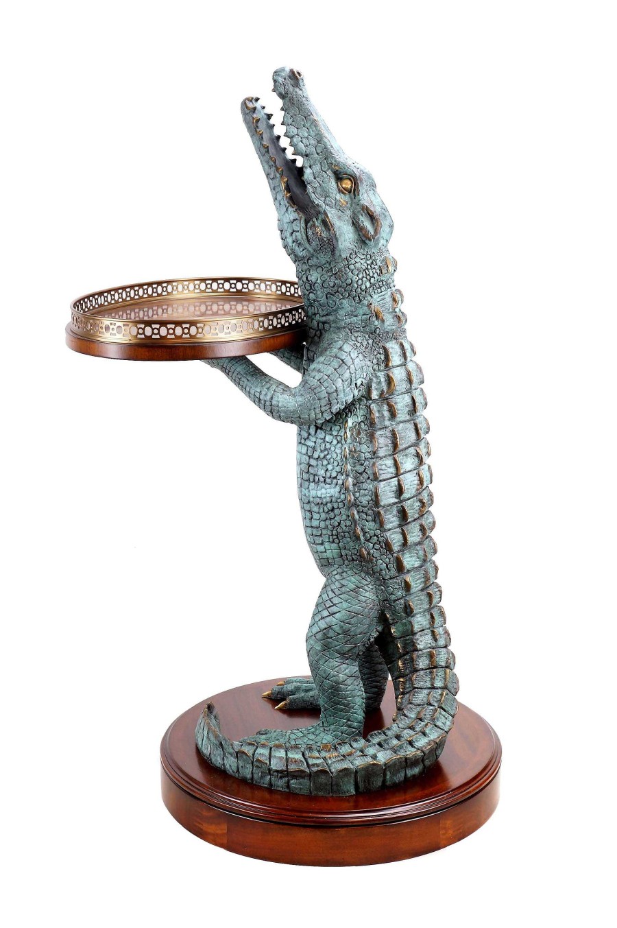 Alfred Stevens Exclusive Art Deco Crocodile Table - A. Stevens - Whiskey Table - Whiskey Bar For Sale Animal Sculptures