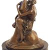 Kunst & Ambiente Art Deco Erotic Bronze On Marble Base Lady At Phallus, B. Zach Art Deco Figurines