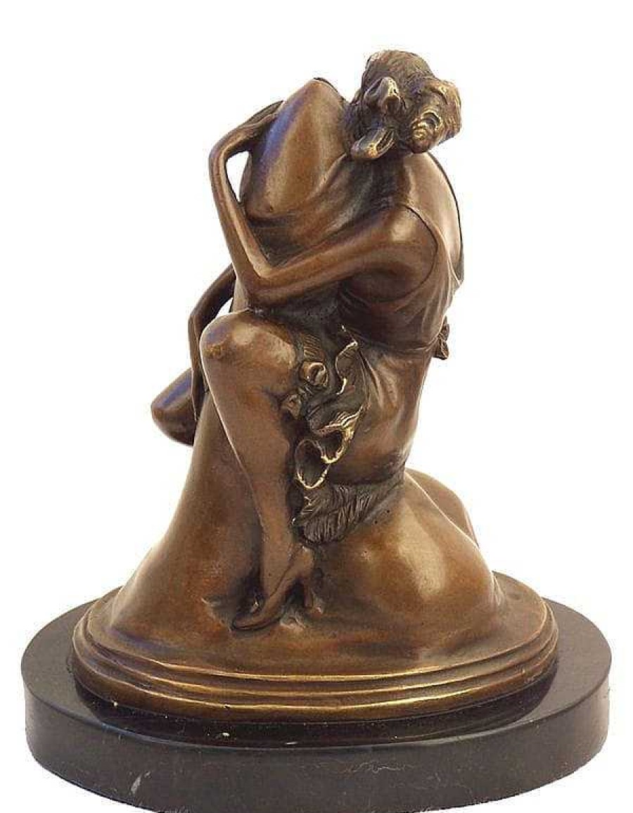 Kunst & Ambiente Art Deco Erotic Bronze On Marble Base Lady At Phallus, B. Zach Art Deco Figurines