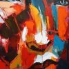 Kunst & Ambiente Le Visage D'Homme I - Acrylic Painting On Canvas - Martin Klein Oil Painting