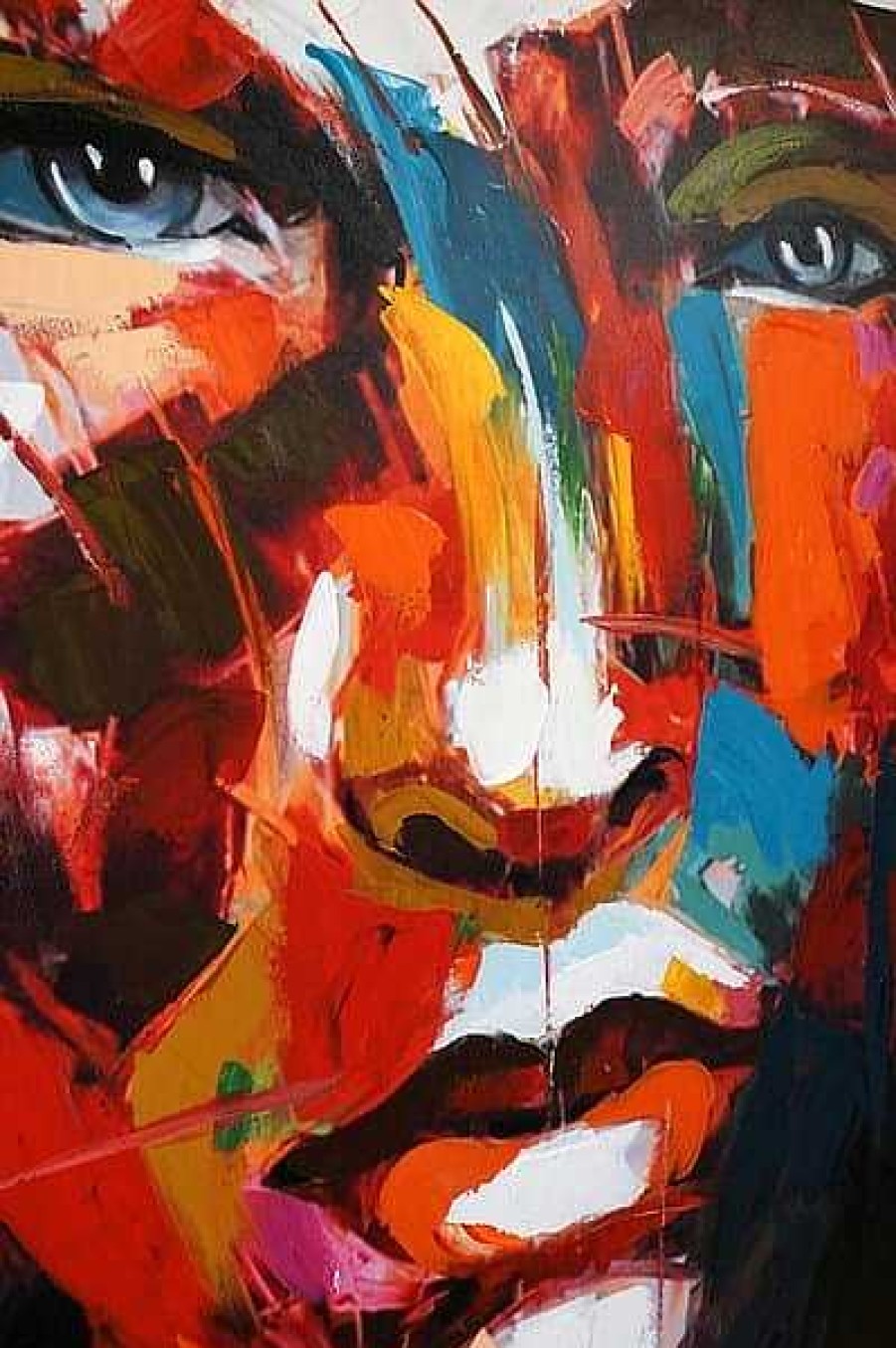 Kunst & Ambiente Le Visage D'Homme I - Acrylic Painting On Canvas - Martin Klein Oil Painting