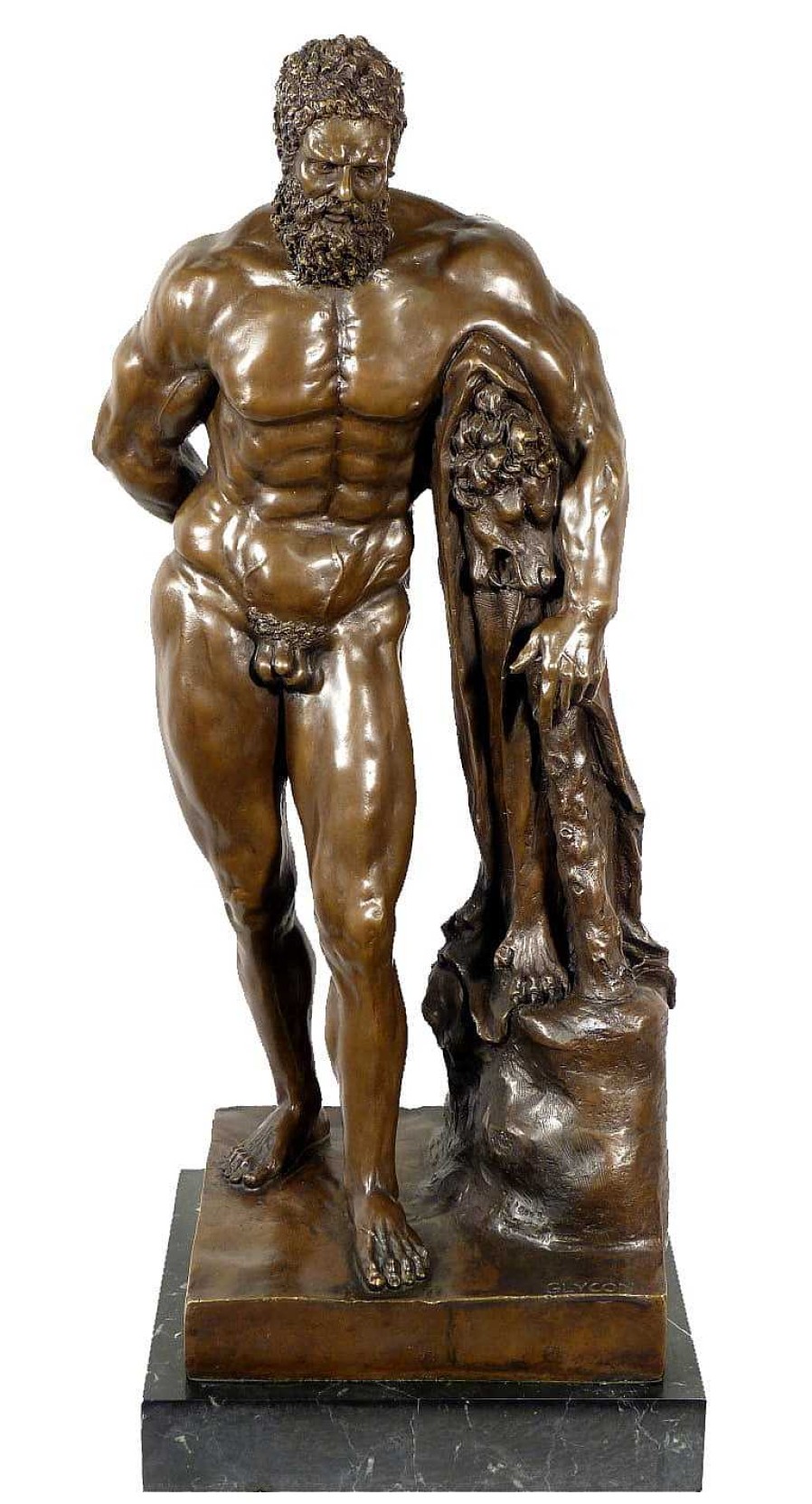 Kunst & Ambiente Greek Mythology Bronze Statue - Farnese Hercules - Signed Glycon Greek Statues