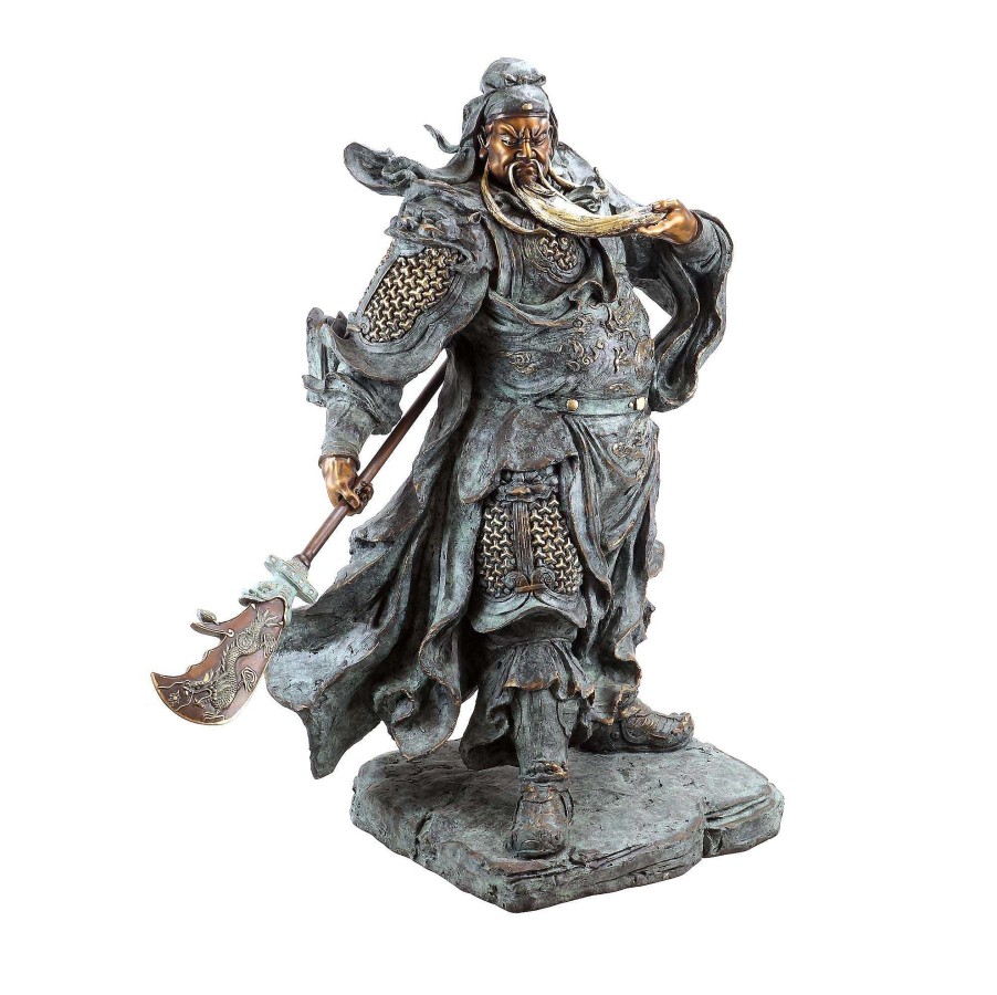 Miguel Fernando Lopez (Milo) General Guan Yu - Large Samurai Sculpture - Signed Milo - Chinese Statue - Military Bronze For Sale Asiatika