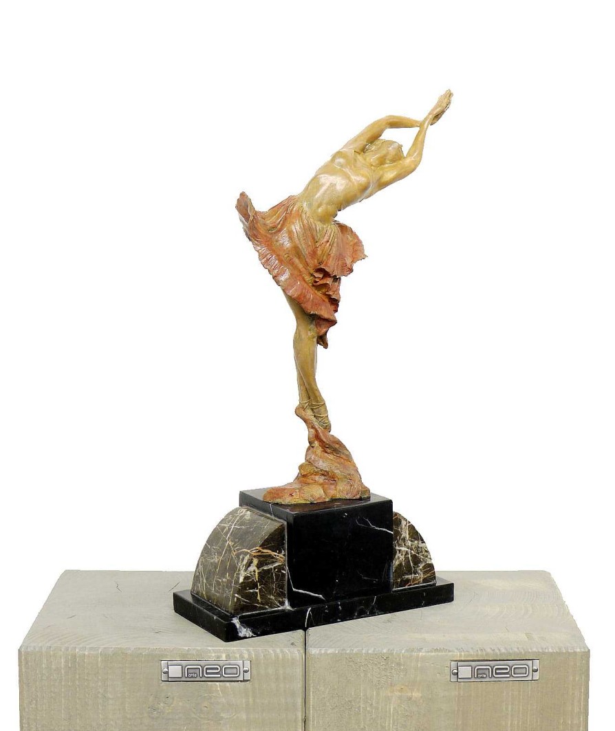 Kunst & Ambiente Coloured Art Deco Bronze Sculpture - Signed - F. Preiss Art Deco Figurines