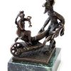 Franz Bergmann Erotic Vienna Bronze - Devil And Virgin With Barrow, Bergmann Erotic Nudes - Vienna Bronze