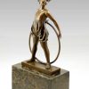 Ferdinand Preiss Art Deco Bronze Statue - Girl With Hoop - Signed F. Preiss Art Deco Figurines