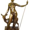 Kunst & Ambiente Large Sculpture Bronze - The Diana Goddes Of Hunt - Signed Mc. Contemporary Art