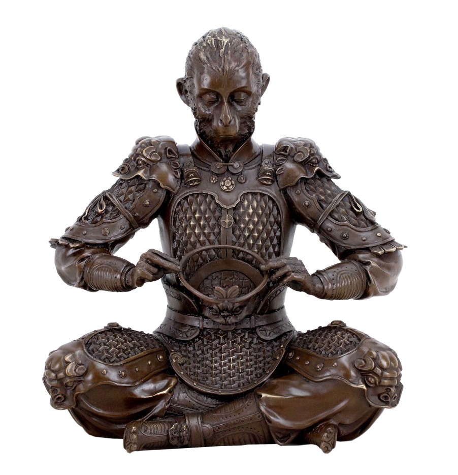 Kunst & Ambiente Sun Wukong Figurine - King Of The Apes - Bronze Warrior Sculpture Animal Sculptures