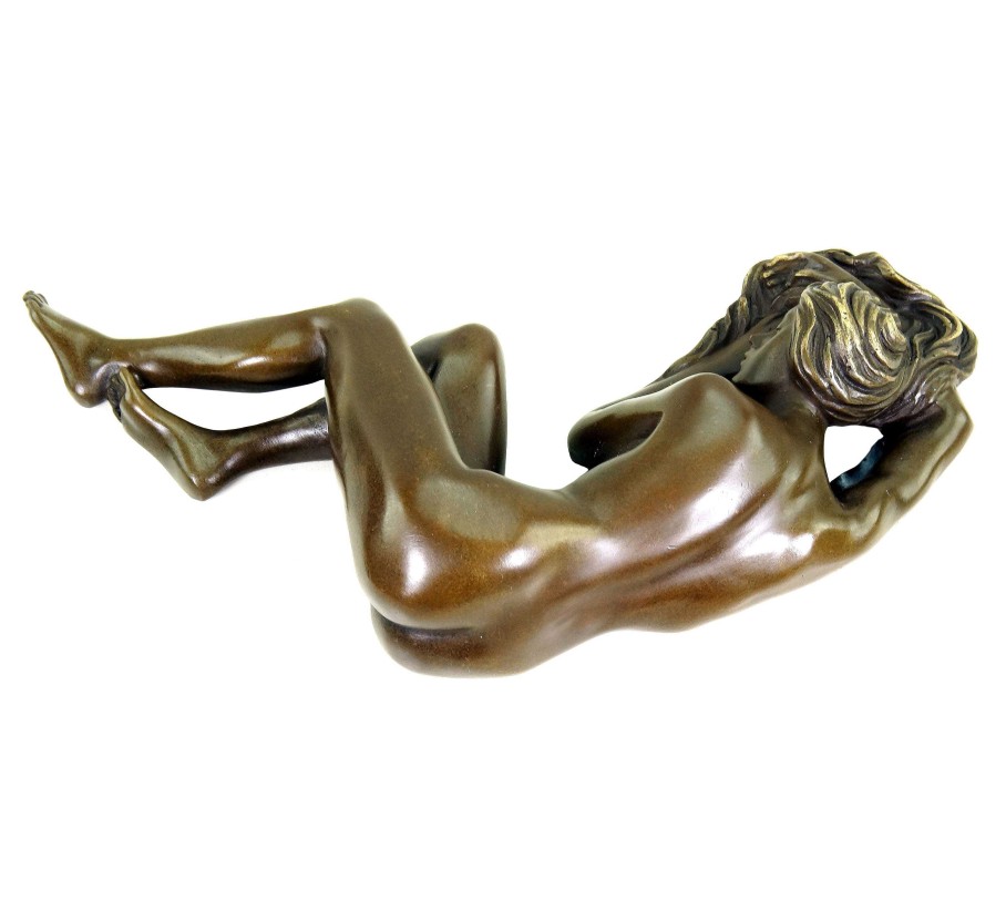 Kunst & Ambiente Sleeping Nude - Erotic Female Figurine - Sculpture By J. Patoue Erotic Nudes - Vienna Bronze