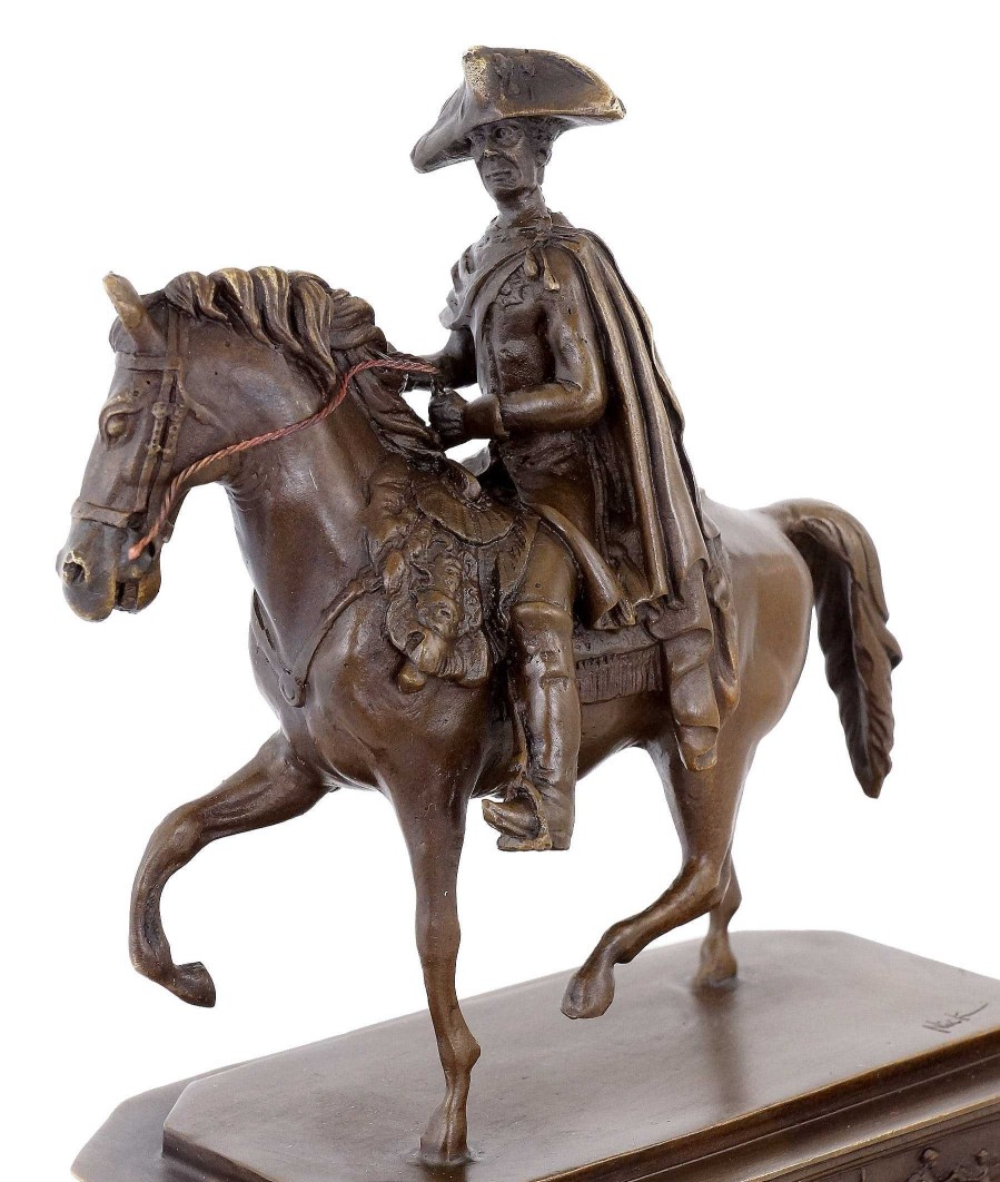 Kunst & Ambiente Frederick The Great On Horseback - The Old Fritz - Sign. Nick Military Statues