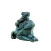 Miguel Fernando Lopez (Milo) Bronze Frog Couple - Animal Figurine - Green Patina - Signed Milo Animal Sculptures