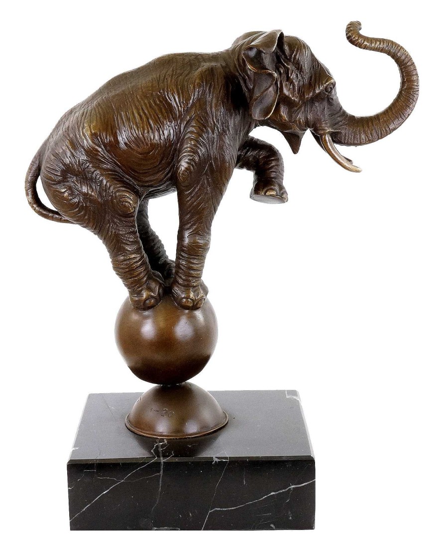 Rembrandt Bugatti Elephant On A Ball - Animal Sculpture - Rembrandt Bugatti Animal Sculptures