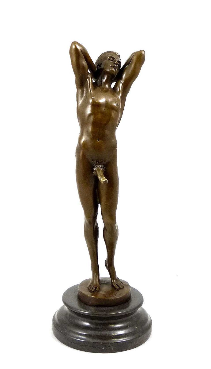 Kunst & Ambiente Erotic Bronze - Standing Man With Erected Phallus - By M. Nick Erotic Nudes - Vienna Bronze