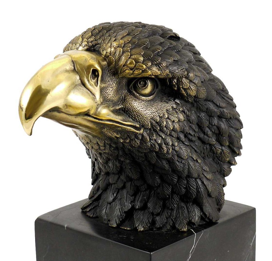 Miguel Fernando Lopez (Milo) Animal Figure - Eagle On Marble - Signed By Milo - Real Bronze Animal Sculptures