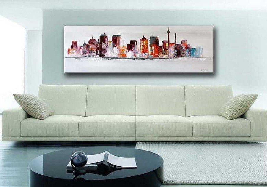 Kunst & Ambiente Modern Art - Berlin Skyline - Acrylic Painting On Canvas Acrylic Painting