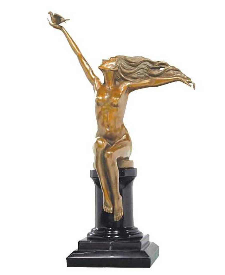 Amedeo Gennarelli Art Deco Bronze "The Carrier Pigeon" Signed A. Gennarelli Art Deco Figurines