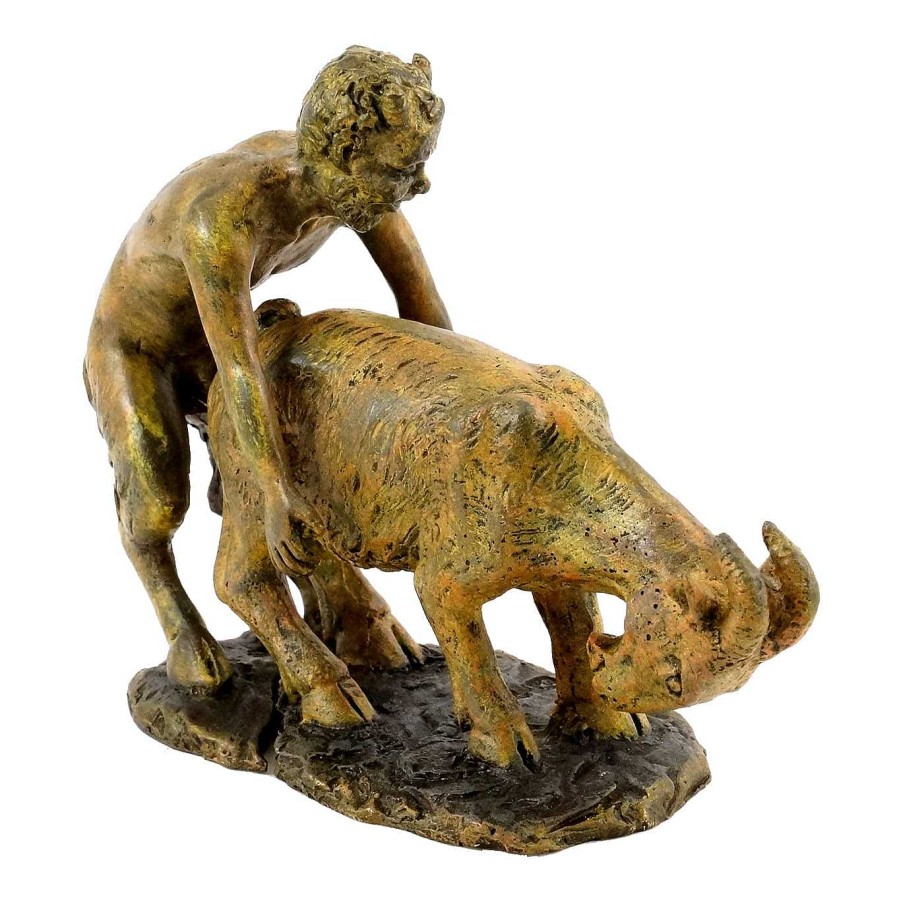 Franz Bergmann Faun With Goat - Vienna Bronze - Bergmann Stamp, 2-Piece Erotic Nudes - Vienna Bronze