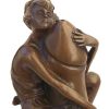 Kunst & Ambiente Art Deco Erotic Bronze On Marble Base Lady At Phallus, B. Zach Erotic Nudes - Vienna Bronze