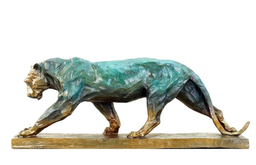 Rembrandt Bugatti Walking Panther - Signed Bugatti - Limited Bronze Sculpture Contemporary Art