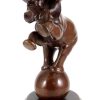 Rembrandt Bugatti Bronze Animal Sculpture - Elephant On Ball - Sign. Bugatti Animal Sculptures