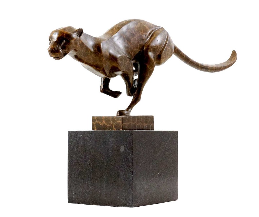 Miguel Fernando Lopez (Milo) Animal Sculpture - Cheetah - High-Grade Bronze - Sign. Milo Animal Sculptures