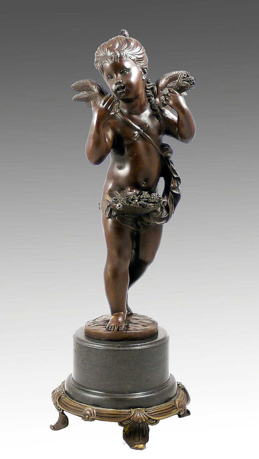 Miguel Fernando Lopez (Milo) Amazing Bronze Sculpture Angel Children A Creation From Milo Art Nouveau Statues