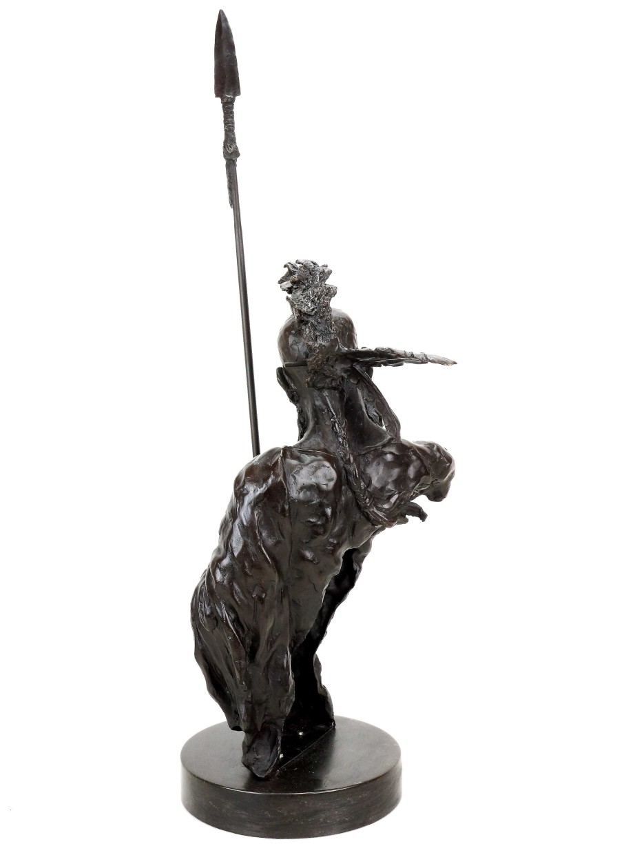 Kunst & Ambiente Limited Indian Sculpture - Iroquois - Indian Bronze Warrior Contemporary Art