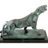 Kunst & Ambiente Cubistic Bronze Panther - Signed By Duvernet Animal Sculptures