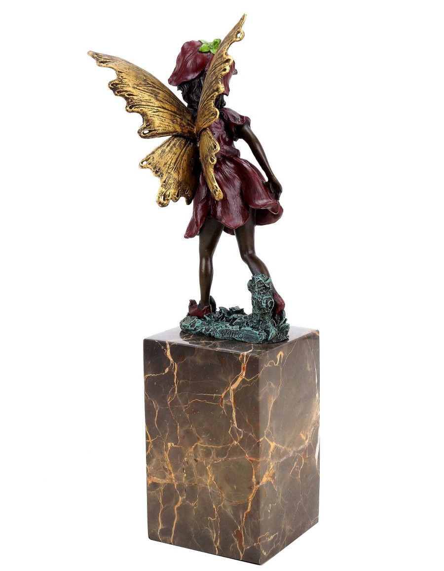 Miguel Fernando Lopez (Milo) Fairy Figurine - Flower Fairy - Bronze Figurine On Marble Base - Art Nouveau - Milo - Fantasy Statue Art Nouveau Statues