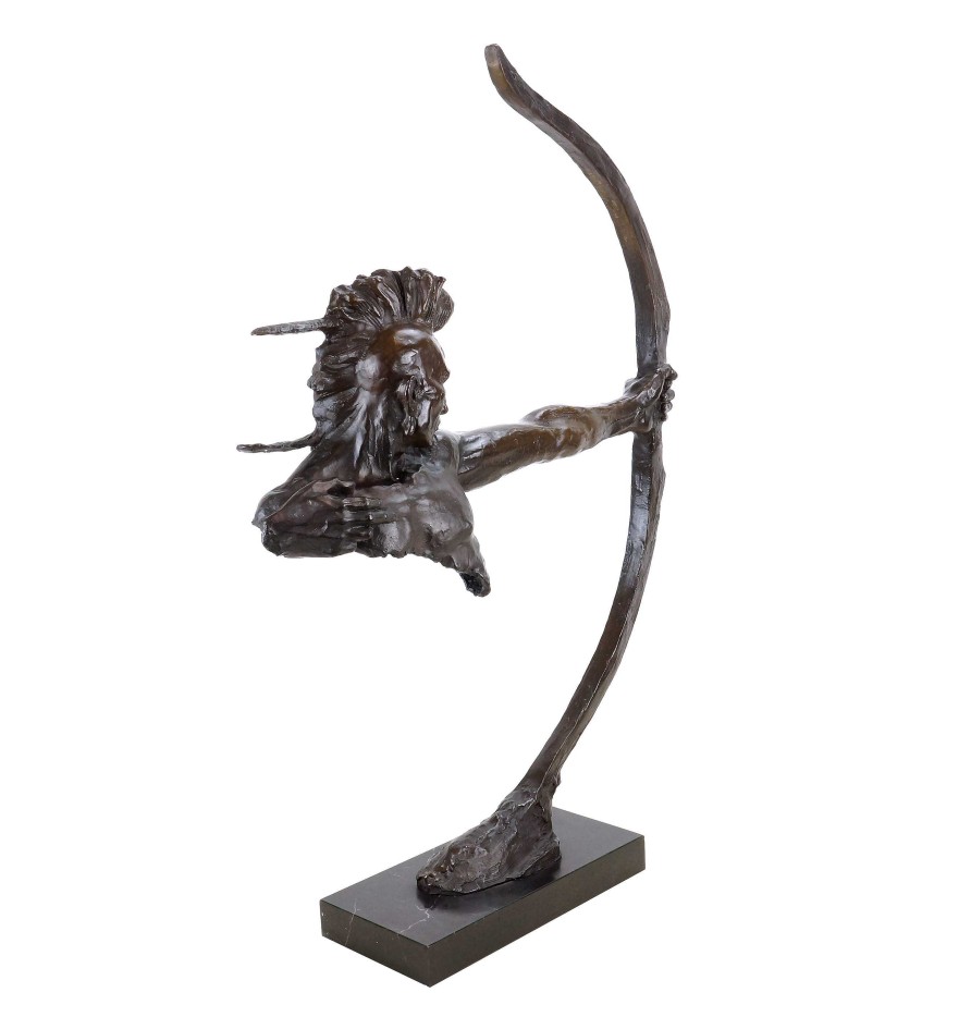 Frederic Remington Indian With Bow - Iroquois - Indian Bronze Warrior - Remington Contemporary Art