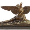 Amedeo Gennarelli Art Deco Bronze Statue - Leda And Swan - A. Gennarelli Art Deco Figurines