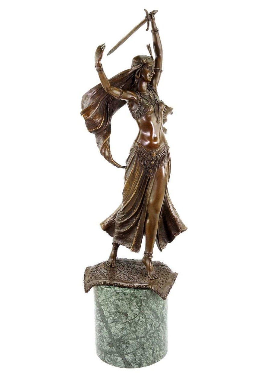 Ferdinand Preiss Art Deco Statue - Middle Eastern Sword Dancer - Signed Preiss Art Deco Figurines