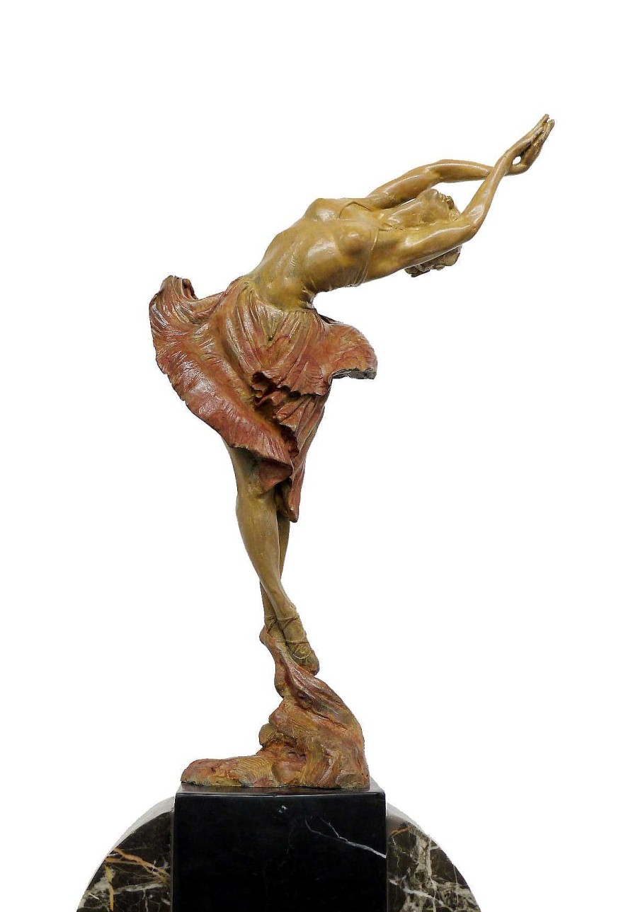 Kunst & Ambiente Coloured Art Deco Bronze Sculpture - Signed - F. Preiss Art Deco Figurines