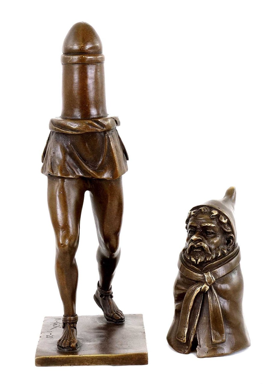 Kunst & Ambiente Priapus God Of Fertility - Erotic Bronze Figurine In Two Parts Erotic Nudes - Vienna Bronze