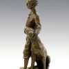 Kunst & Ambiente Art Nouveau Bronze - The Prince Imperial With His Dog Nero, Sign Art Nouveau Statues