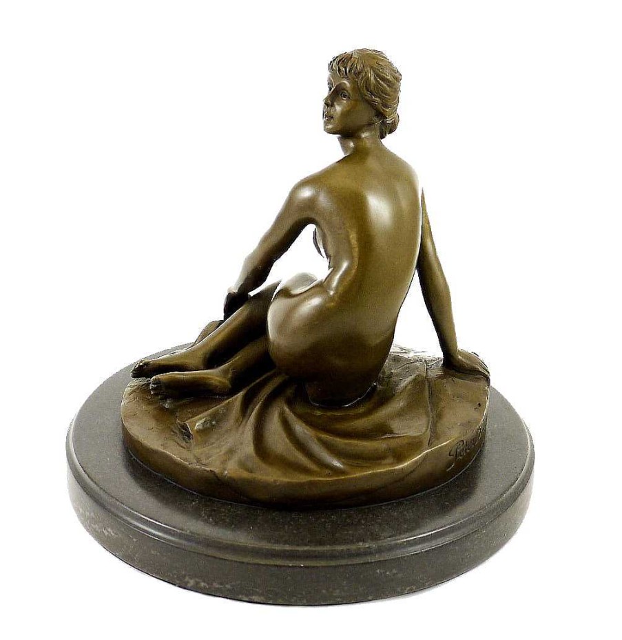 Peter Breuer Art Nouveau Bronze Figure (1881) - Spring - Sign. Peter Breuer Erotic Nudes - Vienna Bronze