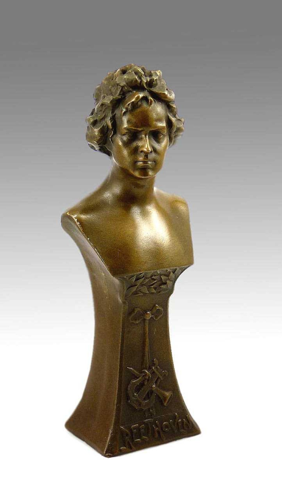 Kunst & Ambiente Ludwig Van Beethoven Bronze Bust Signed Art Nouveau Statues