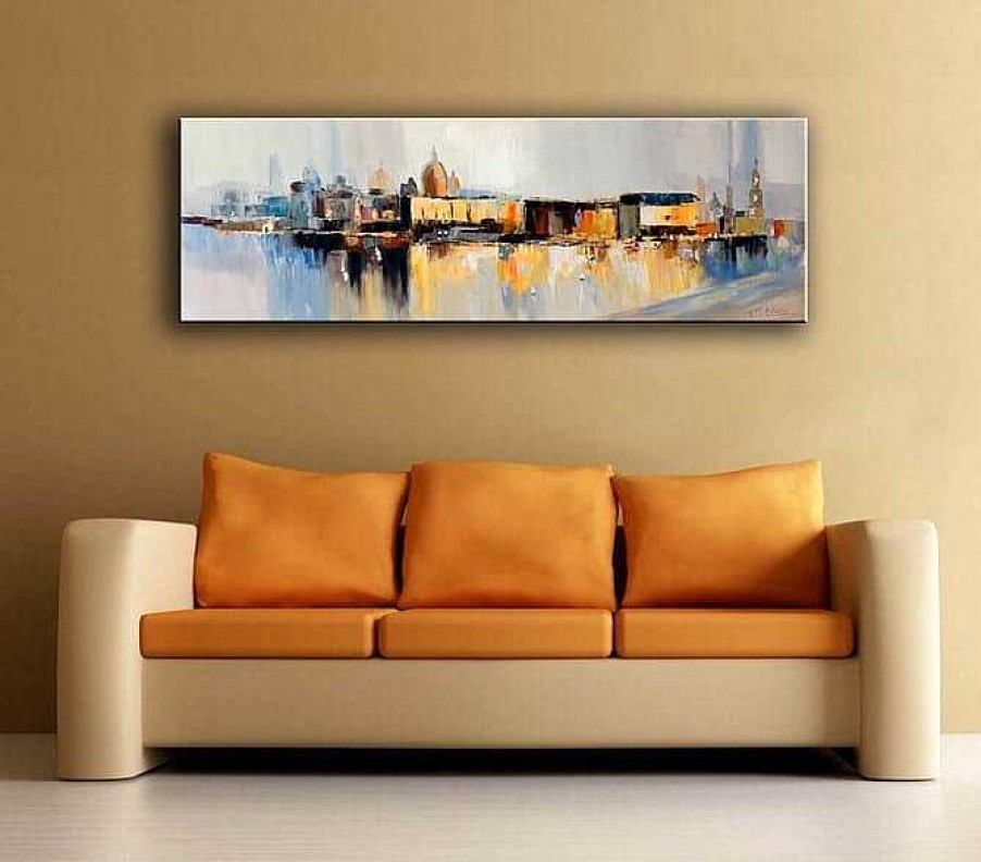 Kunst & Ambiente Modern Art Canaletto Silhouette Dresden Ii - Oil Painting On Canvas - Martin Klein Acrylic Painting