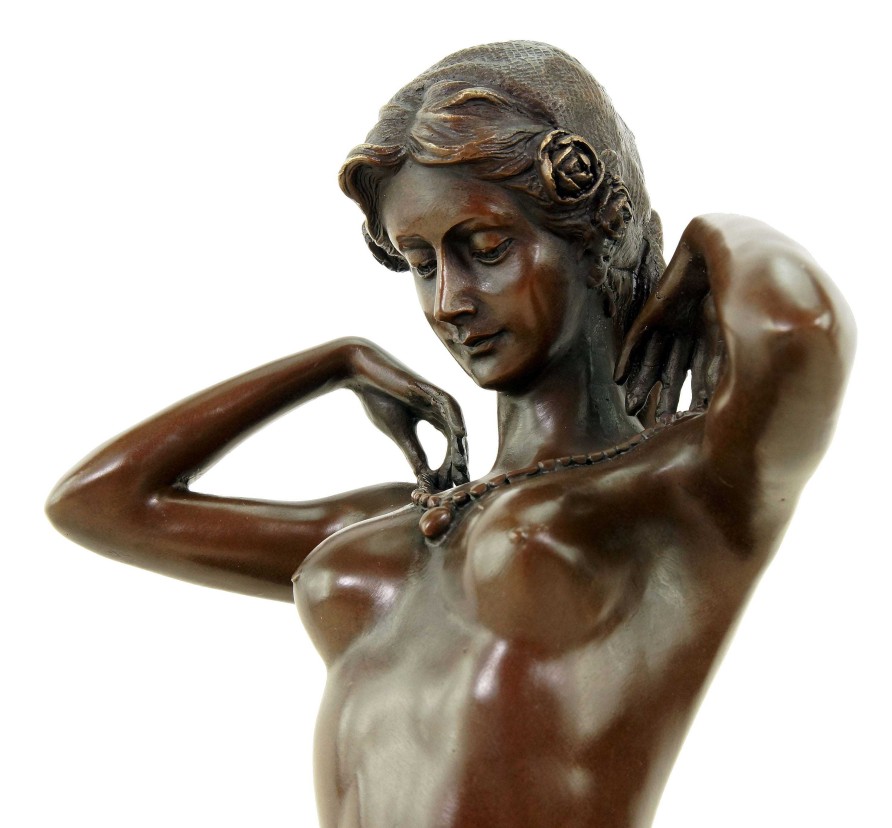 Paul Ponsard Art Nouveau Nude Bronze - New Necklace - Signed Paul Ponsard Erotic Nudes - Vienna Bronze